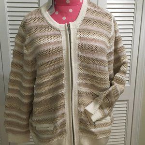 Chico's Striped Tan Cardigan, NWT